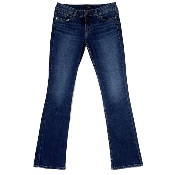 Silver Jeans Denim - Suki Slim Boot Jeans Size 31x35 Long Inseam Mid Dark Wash Whiskering